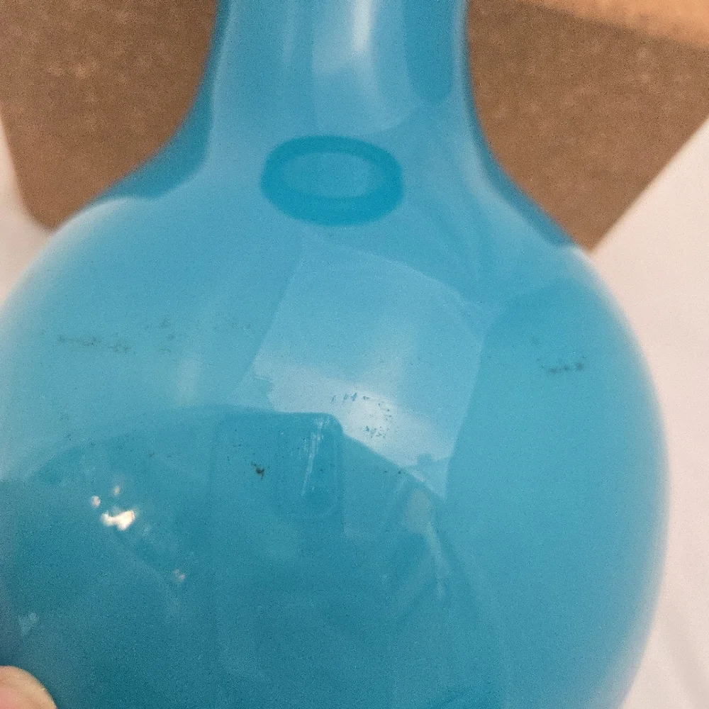 West Elm Turquoise Blue Blown Glass Vase